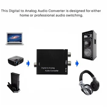 Skaitmeninio Į Analoginį Garso Keitiklis Adapteris Bendraašius Toslink Audio Į 2RCA L/R Audio 3.5 mm USB Powered Toslink 1XRCA Stabili Dekoduoti