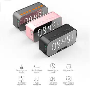 Skaitmeninis Laikrodis-Žadintuvas, FM Radijas, Bevielio ryšio Bluetooth5.0 Veidrodėliai LED Laikrodis Su Garsiakalbio Lauko Belaidės Kolonėlės žemų dažnių Muzikos Grotuvas