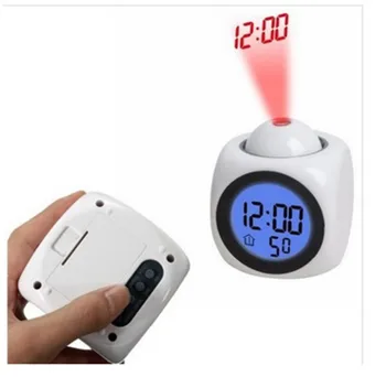 Skaitmeninis Laikrodis-Žadintuvas Funkcija Balso Skambučio LED Projekcija, Signalizacijos Temperatūros Ekranas pabusti šviesos Žiūrėti Lentelėje Namų Dekoro Klok#5%
