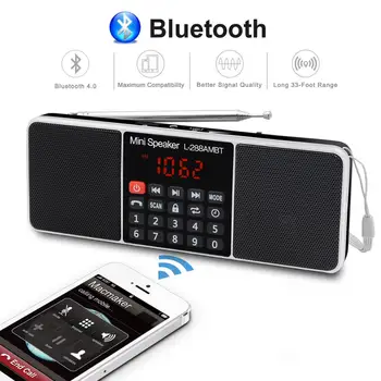 Skaitmeninis Nešiojamas Radijas AM, FM, Bluetooth Stereo Garsiakalbis MP3 Grotuvas TF/SD Kortelės, USB laikmenos laisvų Rankų Skambučių LED Ekranas, Garsiakalbiai