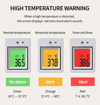 Skaitmeninis temperatūros jutiklis Mini termometro infrarojo smart termometro Protingas automatinis termometras aukštos temperatūros aliarmas