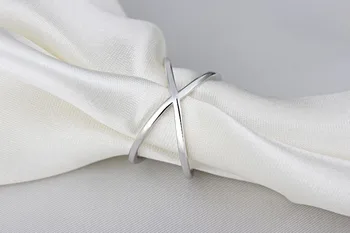Skatinimo mados paprasta kryžiaus dizaino moterų 925 sterlingas sidabro ponios piršto šalis, žiedai, papuošalai, žiedas, dovana, pigu