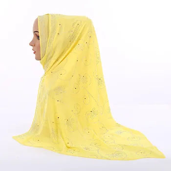 Skatinimo Parduoti! Premium Šifono Moterų Hijab Šalikas Su Subtilus Deimantų Modelio Moterų turbaną Musulmonų Šalis, Vestuvių Skarelė