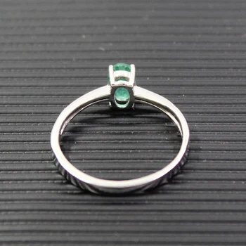 Skatinti gamtos smaragdas vestuvinis žiedas moters 0.4 ct 4mm*6mm gamtinių I klasės smaragdas kietas 925 sidabro smaragdas brangakmenio žiedas