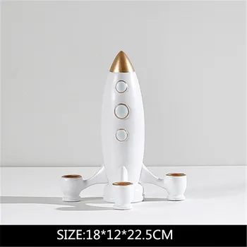 Skulptūra Namo Charakterį Astronautas Statula Office Raketų UFO Herojus Miniatiūros Modelis Kūrybos Paveikslas Figūrėlės Amatų M4730