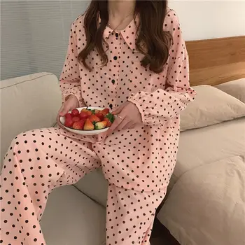 Sleepwear Moterų Medvilnės Namų Kostiumas Pižama Brangioji Rudens Drabužiai Moterims, Žiemos Pyjama Femme Coton Pijamas 2020 m.
