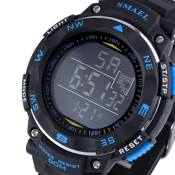 SMAEL Skaitmeniniai Laikrodžiai 50m atsparumas Vandeniui Sporto Žiūrėti LED Atsitiktinis Elektronika Laikrodžius 1235 Nardymo Plaukimo Žiūrėti Led Skaitmeninis Laikrodis