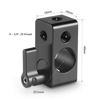 SmallRig DSLR Fotoaparatas Vieno Strypo Gnybtas, - 15mm Geležinkelių Strypo Gnybtas (4 siūlus), skirti Microphone / Camera belaidžio ryšio imtuvas Pridėti 843