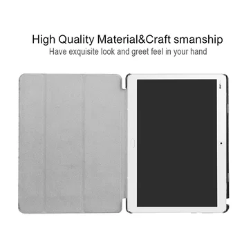 Smart Atveju, Huawei MediaPad M3 Lite 10 10.1 BAH-W09 BAH-AL00 BAH-L09 Tablet dangtelį, Apversti Stovėti pu Odos su nemokama pen+filmas