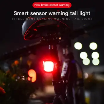 Smart IPX6 Vandeniui Dviračių Uodega Galinis Žibintas Auto Start Stop BrakeUSB Mokestis Dviračių Uodega užpakalinis žibintas, Dviračio LED Žibintai, Aksesuarai