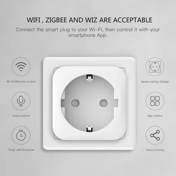 Smart Plug WiFi Lizdas ES 16A Galia Stebėti Laiko Funkcija Tuya SmartLife APP Kontrolės Darbai Su Alexa, Google 