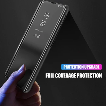 Smart Veidrodis Apversti Telefoną Atveju Xiaomi Mi Poco M3 X3 NFC 10T Pro 10T Lite Atveju Aiškiai Matyti, Atgal Apima apie Xiomi Poko M3 3M Šarvai