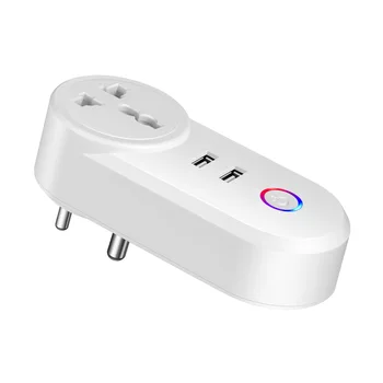Smart Wifi Kištukas 16A Galia Stebėti Tuya APP Kontrolės tinklo Lizdas 2 USB Port Smart Gyvenimo Wifi Veikia Su Alexa, Google 