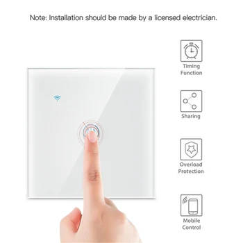 Smart Wifi Touch Jungiklio Nėra Neutralus Vielos Reikia Protingo Namo 1/2/3/4 Gauja Šviesos Jungiklis 220V Paramos Alexa Tuya App Nuotolinio Comtrol