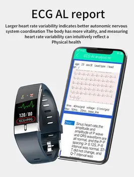 Smart Žiūrėti E66 Kūno Temperatūra EKG PPG Širdies ritmas, Kraujo Fitness Tracker Apyrankę Smart Grupė Vyrų, Moterų PK T1