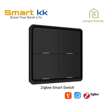 Smartkk Tuya Smart ZigBee Smart Switch 4 Gaujos Scenarijaus Scene Switch Paramos Zigbee2mqtt Namų Asistentas Protingo Namo Automatizavimo