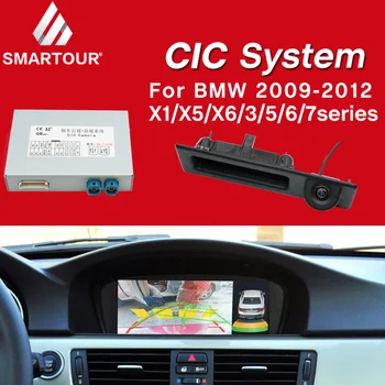 Smartour Iššifruoti Kelio Langelį BMW CIC Sistema 2009-2012 X5 Pradinį Ekraną Atnaujinti Sistema, važiuojant Atbuline eiga Modulis +Galinio vaizdo kamera