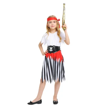 Snailify 2019 Naują Atvykimo Merginos Piratų Kostiumų Suknelė ir vinjetė nustatyti Karibų Cosplay Helovinas Kostiumas Vaikams