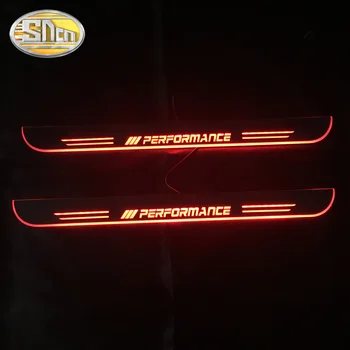 SNCN 4PCS Automobilio LED Durų Slenksčio BMW X1 E84 F48-Ultra plonas Akrilo Dinaminis LED Sveiki atvykę Šviesos Nusitrinti Plokštė Pedalas
