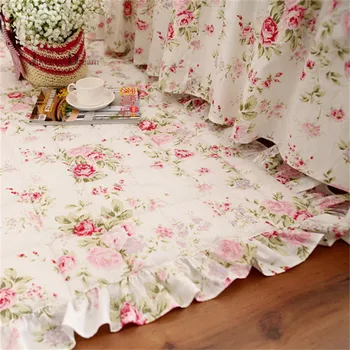 Sodo gėlių spausdinti kilimų dygsniuotas miegamojo grindų tapetes grožio princesė tapis nėrinių kilimų, namų tekstilės kilimai kambarį