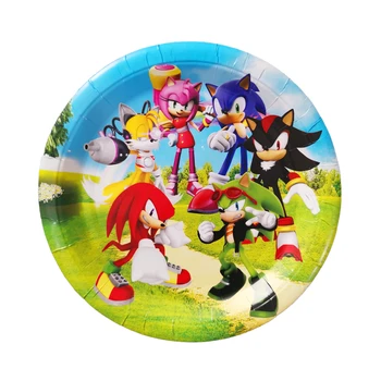 Sonic the Hedgehog Šalies Prekių Popieriaus Taurės Plokštė figūrėlių, Sonic the Hedgehog Superhero Nustatyti Vaikų Gimtadienio Apdaila