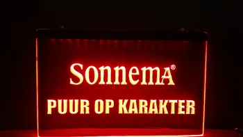 SONNEMA PUUR OP KARAKTER 3 dydis Namų Apdaila, Sienų Dekoras Alaus NR Bar Pub Klubas LED Neon Light Ženklas