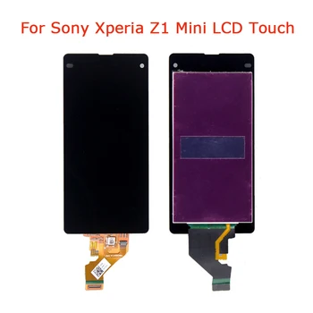 Sony Xperia Z1 compact /M51w lcd /Z1 mini D5503 LCD Ekranas su Jutikliniu Ekranu, skaitmeninis keitiklis+priekiniai ir atgal lipdukai