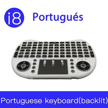 Spalvos Apšvietimu Mini klaviatūra portugalų Kalbos Oro Pelė 2,4 ghz Belaidė Klaviatūra, Skirta 