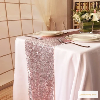 Sparkly Rose Gold China Stalo Bėgikų Sparkly, vestuvių dekoravimas Namuose Lentelės pietums Naujųjų Metų Kalėdų Dekoro Namai