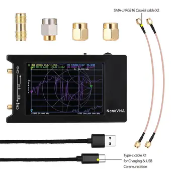 Spektro Analizatorius, Usb Vektoriaus Tinklo Analizatorius, 4 colių LCD Ekranas HF VHF UHF 1.5 GHz Antena Skirta Matavimo Priemonė NanoVNA-H4