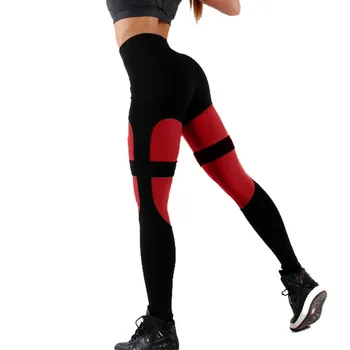 Sporto Kelnės Kelnių Moterys, juoda raudona, kad atitiktų Tinkamumo Legging Slim Stretch Kratinys Veikia pakelkite klubus Leggins #0327