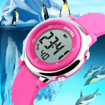 Sporto Vaikai Laikrodžiai Vandeniui Signalizacijos LED Skaitmeninis Žiūrėti Vaikai Atgal Šviesos Kalendorius Skaitmeniniai Laikrodžiai Relogio Infantil SKMEI
