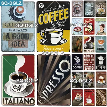 [SQ-DGLZ] Italiano Kavos Metalo Pasirašyti Derliaus Plokštelė Plokštelė Dekoro Pub Baras Sienų Dekoras Kavos Pertrauka Alavo Ženklai Retro Kavinė Plakatas