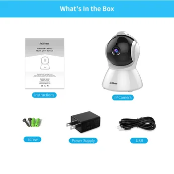 Sricam SH025 2.0 MP IP Kameros 1080P AI Kūno Auto-sekimas H. 265 VAIZDO Kamera, Wifi Smart Home 360° Vaizdą dvipusis Audio Baby Monitor