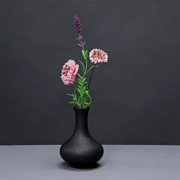 Stalo Vaza Keramika Juoda, Džiovintų Gėlių Vazos Šviežių Hydroponic Gėlių Jardiniere Namų Dekoro Mažų Arbatos Papuošalai