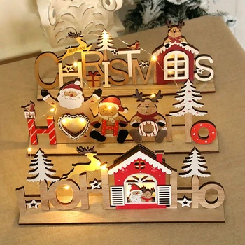 Staraise Kalėdų Mediniai Ornamentu Linksmų Kalėdų Dekoracija namuose su Santa Navidad 