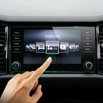 Stiklo Automobilių GPS Navigacijos Ekrano Apsauginė Plėvelė Skoda Kodiaq Karoq 2017 2018 2019 2020 Kontrolės Ekranu Automobilių Lipdukas