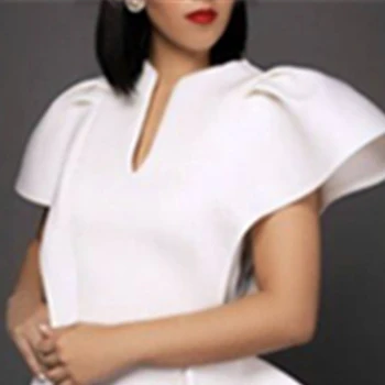 Stilingas Proga Moterų Baltos spalvos Suknelės, Šaliai, Nereguliarus Raukiniai Ritininės Kratinys Seksualus Vestido Datą Naktį Švęsti Atveju Rūbeliai