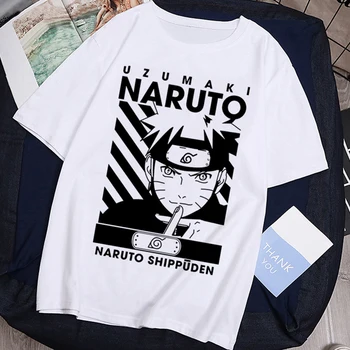 Streetwear Viršų Moteriška T-shirt Naruto Print T-shirt Harajuku Vasaros moteriški marškinėliai-O-Kaklo Ponios Medžiaga Moteris Marškinėlius Drabužiai