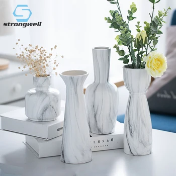 Strongwell Kūrybos Marmuro Vaza Keramika Modeliavimas Gėlių Kompozicijų Kambarį Dekoro Ornamentą Šiaurės Džiovintų Gėlių Vaza
