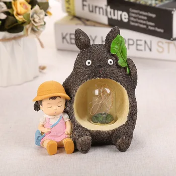Studio Ghibli Atkakli Toli Totoro Duomenys Modelis Žaislas LED Nakties Šviesos Žaislas Anime Totoro Star Dervos Namų Puošybai Vaikams, Žaislų, Dovanų