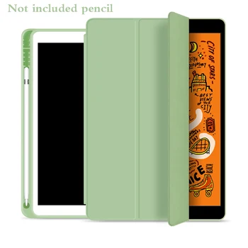 Su Pieštukas Turėtojas tablet case For iPad mini5 Silikono Minkštas Atgal Slim Pu Smart Cover 
