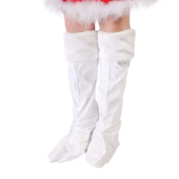 Suaugusiųjų Kalėdų Batai Juodos spalvos vyriški Santa Claus Batai Kalėdų Dekoratyvinis Rekvizitai White Lady Kalėdų Batai Vestuves Prekes