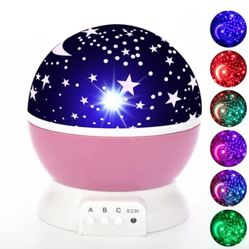 Sukasi Projektorius Žvaigždėtą Naktį Lempos Dangaus Žvaigždės Vaikai, Vaikai, Kūdikis, Miegas Romantiška LED USB Projekciniai Žibintai Kalėdų Atostogų Dovanų