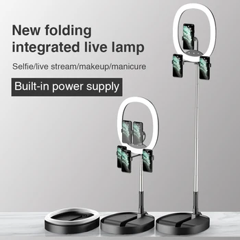 Sulankstomas Nešiojamų LED Žiedo Šviesos Lempos Žiedinių Lempos Bi-color su 7200mAh Built-in Baterijos Vaizdo Gyventi Lempos Grožio Žibintai