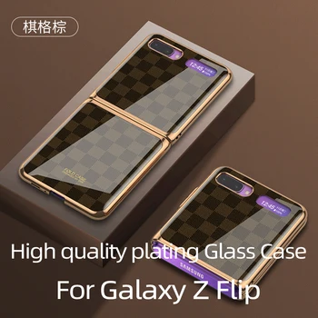 Sulenkite Atveju Galaxy Z Apversti Prabangus Modelis Danga Grūdinto Stiklo Sunku Apsauginį Dangtelį Galaxy Atveju Kartus