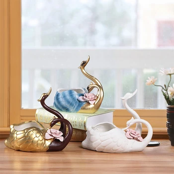 Sultingi Keramikos Vazonas Swan Mielas Gyvūnų Vazonas Kūrybos Mini Sodo Miegamasis Darbalaukio Namų, Sodo Bonsai Puodą Pasakų Sodas