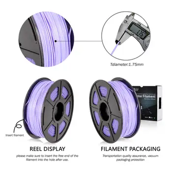 SUNLU violetinė PLA 3D Spausdintuvas Ekstruderiu PLA Gijų 1.75 mm 1KG 2.2 svarų su Ritės Ne Burbulas Eco-friendly Polikarbonato Plastiko