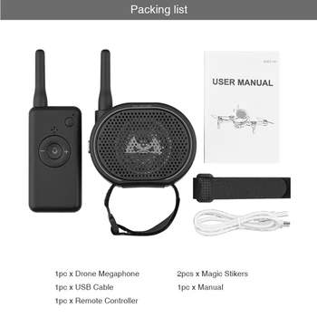 SUNNYLIFE Belaidžio Drone Speaker USB Įkrovimo Nuotolinio Valdymo Garsiai Drone Garsiakalbis už DJI Mavic mini/2/pro/air Drone Priedai
