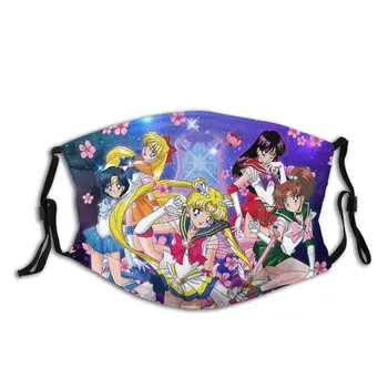 Super Vidinis Senshi Suaugusiųjų Daugkartinio Naudojimo Veido Kaukė Sailor Moon Stabdžių Migla Apsauga Nuo Dulkių Kaukė Su Filtrais Apsaugos Kaukę, Respiratorių Mufelinė